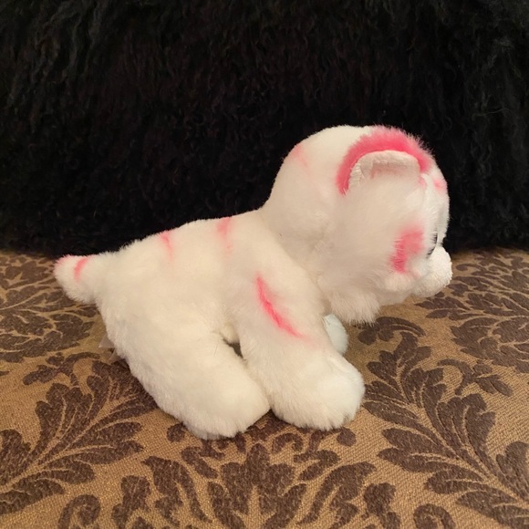 Ty Tabor the Pink & White Tiger Beanie Baby - Picture 2 of 3